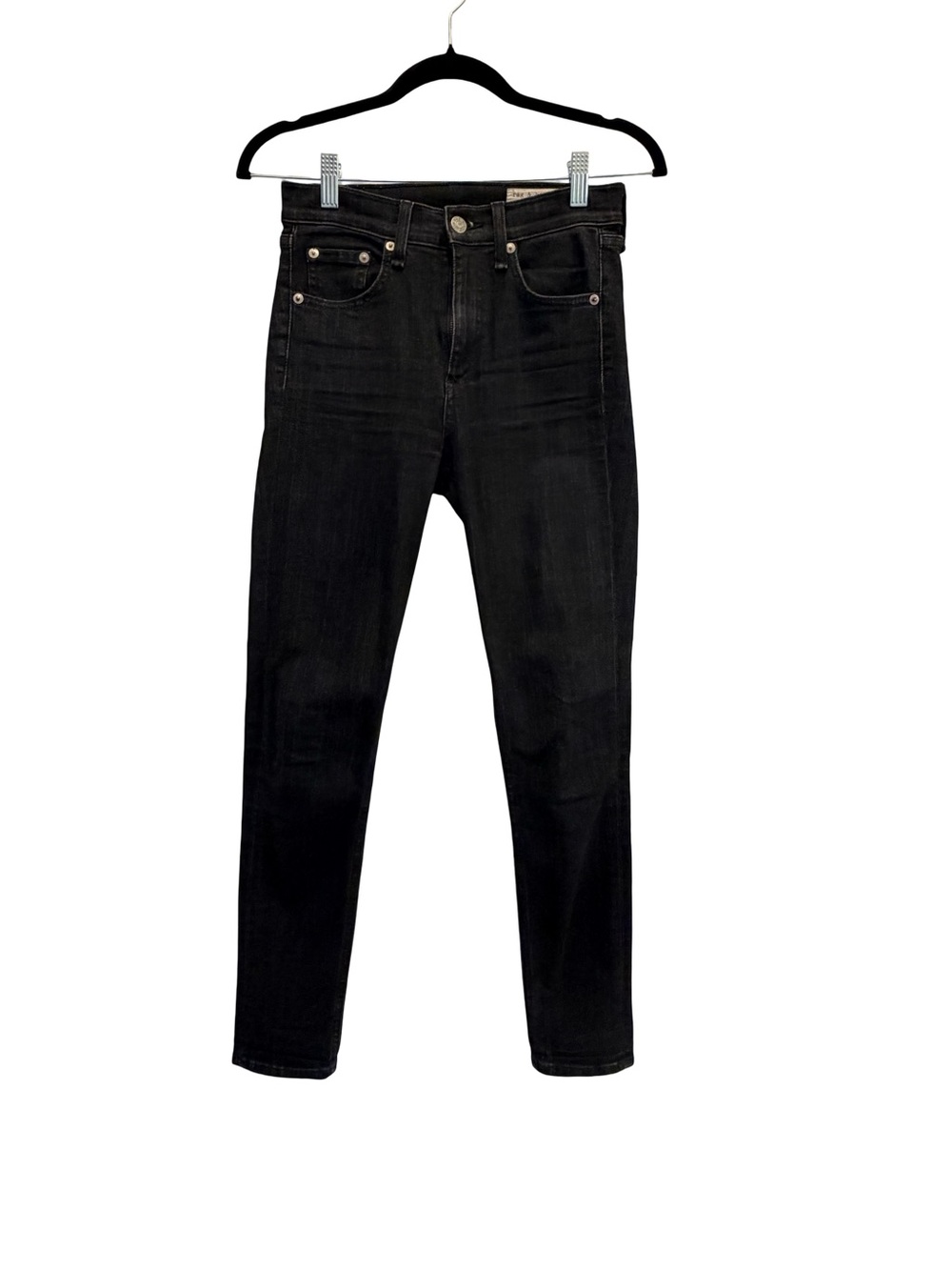 rag & bone High Rise Ankle Skinny Black Jeans Size 24
